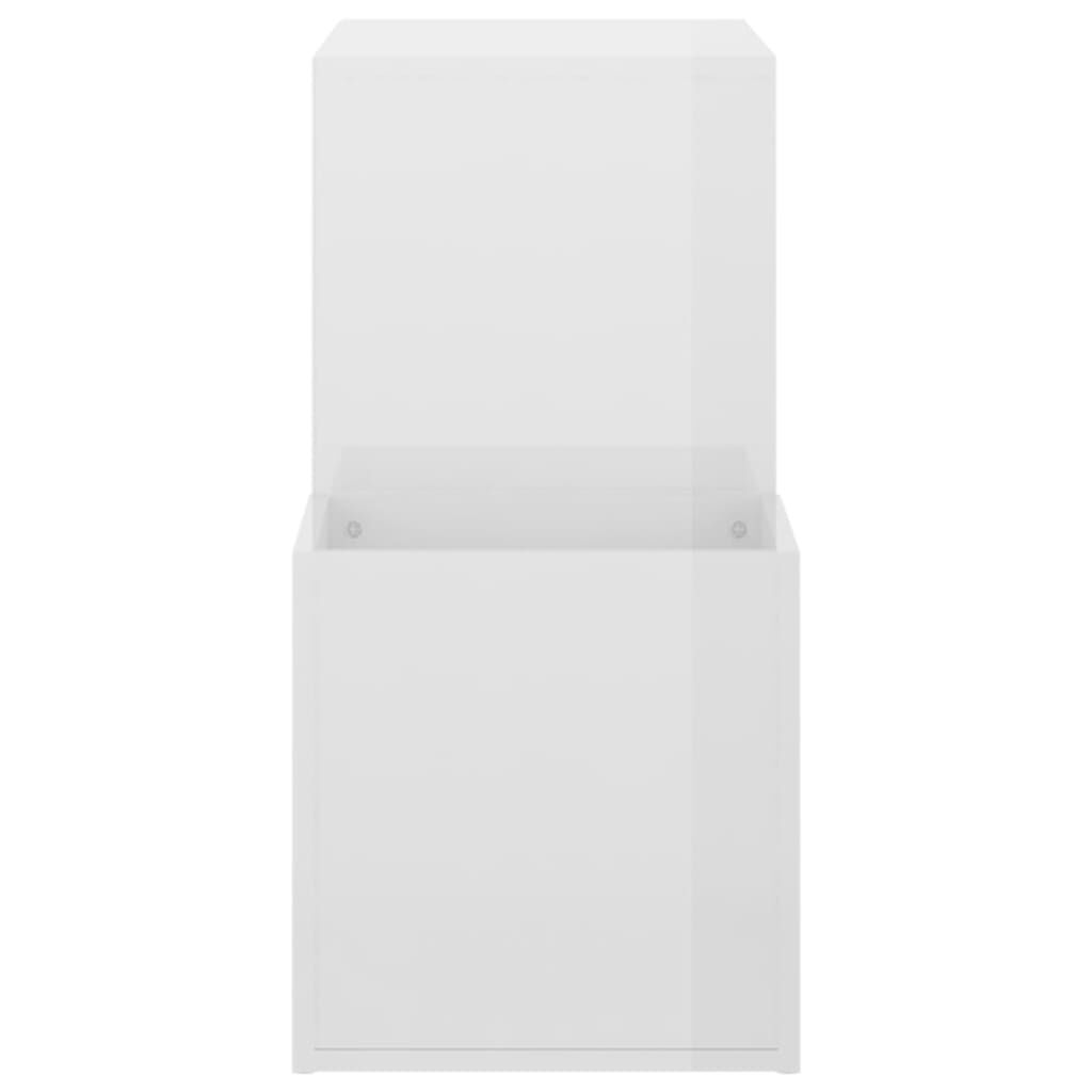 vidaXL Παπουτσοθήκη Χολ Γυαλ. Λευκή 105 x 35,5 x 70 εκ από Επεξ. Ξύλο