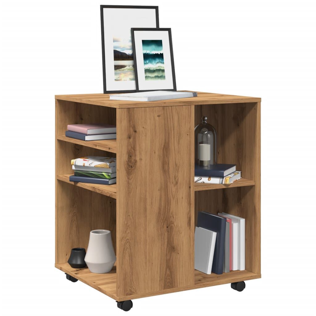vidaXL Ντουλάπι Τροχήλατο Αρτισιανή Δρυς 60x53x72 εκ. Επεξεργ. Ξύλο
