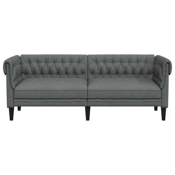 vidaXL Καναπές Chesterfield Σκούρο γκρι 201.5 x 74.5 x 74.5 εκατοστά