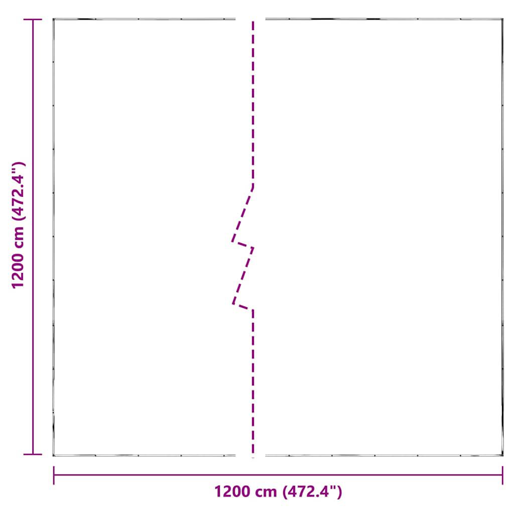 vidaXL Σαφής μουσαμάς με οπές 12x12 m πολυαιθυλένιο