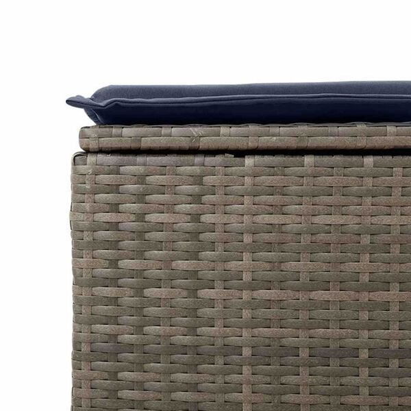 vidaXL Σκαμπό Κήπου Γκρι 55 x 55 x 37εκ συνθετικό ρατάν