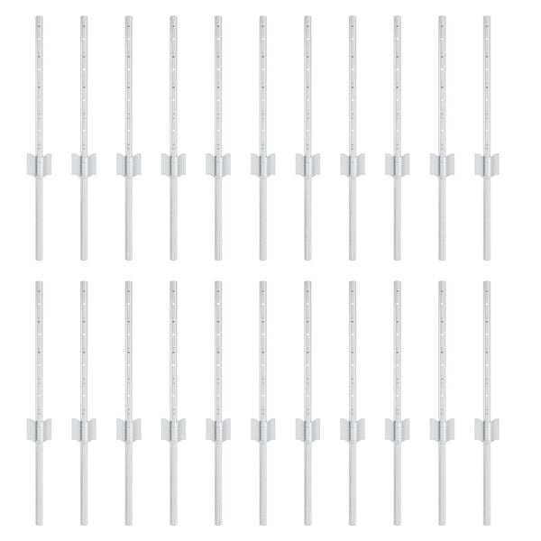 vidaXL Πό posts φράχτη 22 pcs Ασημί 80 cm Ατσάλι