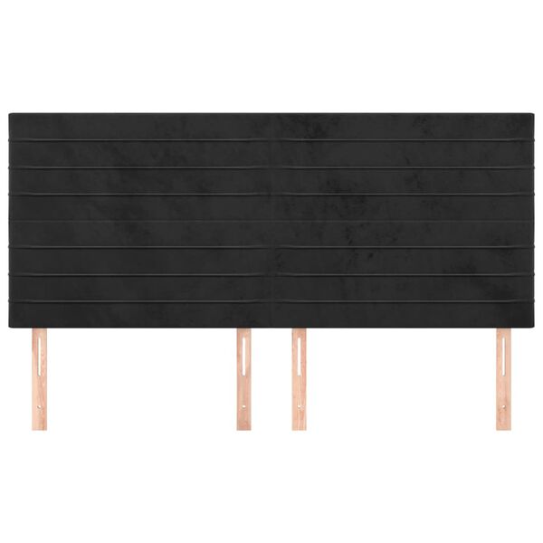 vidaXL Κεφαλάρια Κρεβατιού 4 τεμ. Μαύρο 100x5x78/88 εκ. Βελούδινο