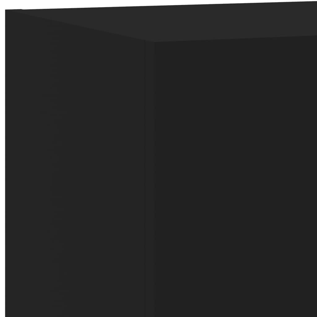 vidaXL Έπιπλο Τοίχου Τηλεόρασης με LED Μαύρο 80x35x31 εκ.