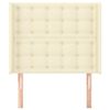 vidaXL Κεφαλάρι με Πτερύγια Κρεμ 83x16x118/128 εκ. Συνθετικό Δέρμα