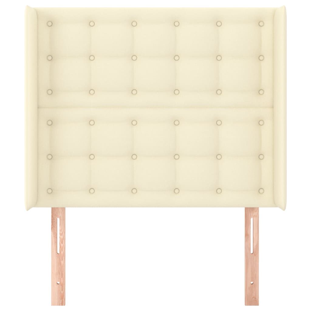 vidaXL Κεφαλάρι με Πτερύγια Κρεμ 83x16x118/128 εκ. Συνθετικό Δέρμα