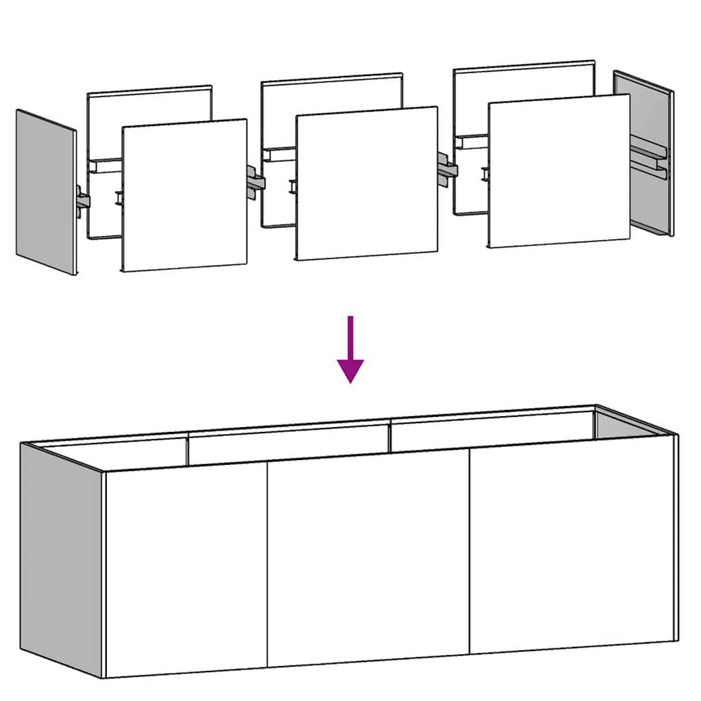 vidaXL Ζαρντινιέρα 120x40x40 εκ. από Γαλβανισμένο Ατσάλι