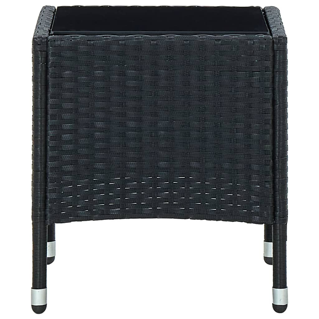 vidaXL Τραπέζι Κήπου Μαύρο 40 x 40 x 45 εκ. από Συνθετικό Ρατάν