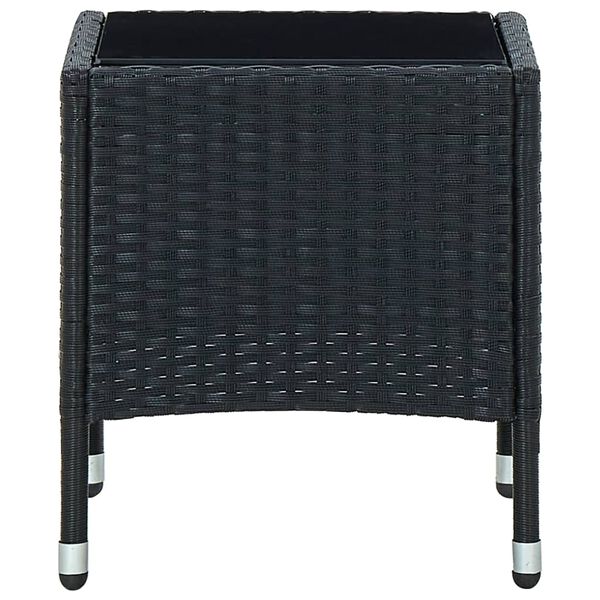 vidaXL Τραπέζι Κήπου Μαύρο 40 x 40 x 45 εκ. από Συνθετικό Ρατάν