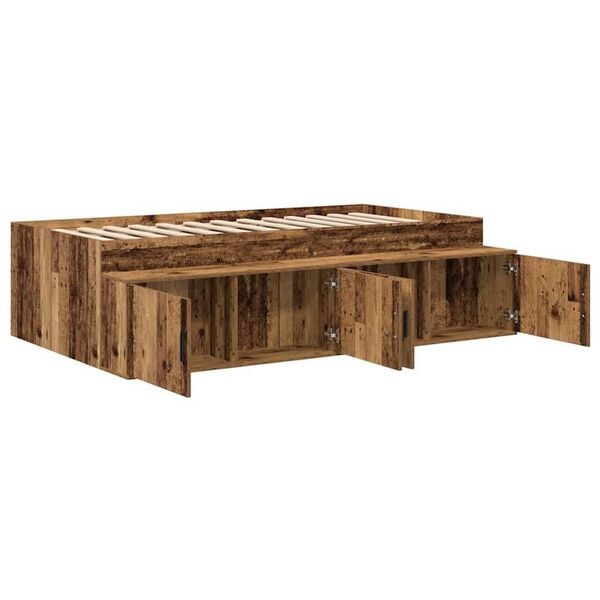 vidaXL Κρεβάτι με αποθηκευτικό χώρο artisan δρυς 75 x 190 cm