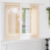 vidaXL Κουρτίνες Voile με βρόχους 2 τεμάχια Άμμος 140x140 cm