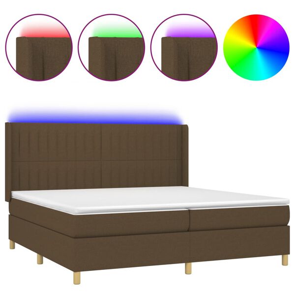 vidaXL &Kappa;&rho;&epsilon;&beta;ά&tau;&iota; Boxspring &mu;&epsilon; &Sigma;&tau;&rho;ώ&mu;&alpha; & LED &Sigma;&kappa;.&Kappa;&alpha;&phi;έ 200x200&epsilon;&kappa;. &Upsilon;&phi;&alpha;&sigma;&mu;ά&tau;&iota;&nu;&omicron;