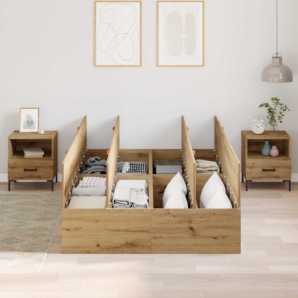 μονάδα αποθήκευσης κρεβάτι vidaXL Artisan Oak 120x190 εκ.