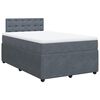 vidaXL Κρεβάτι Boxspring με Στρώμα Σκούρο Γκρι 120x190 εκ. Βελούδινο