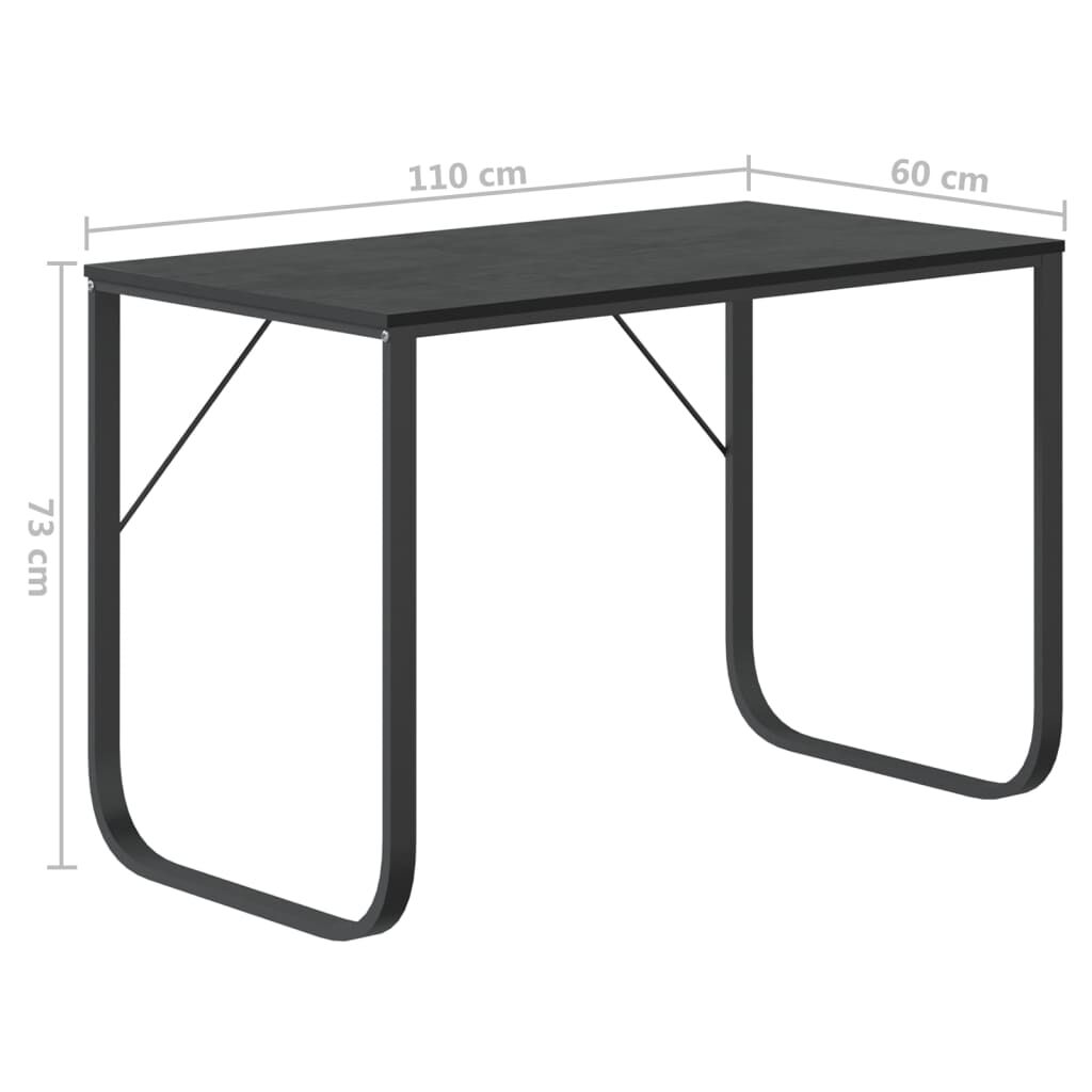 vidaXL Γραφείο Υπολογιστή Μαύρο 110 x 60 x 73 εκ. από Μοριοσανίδα