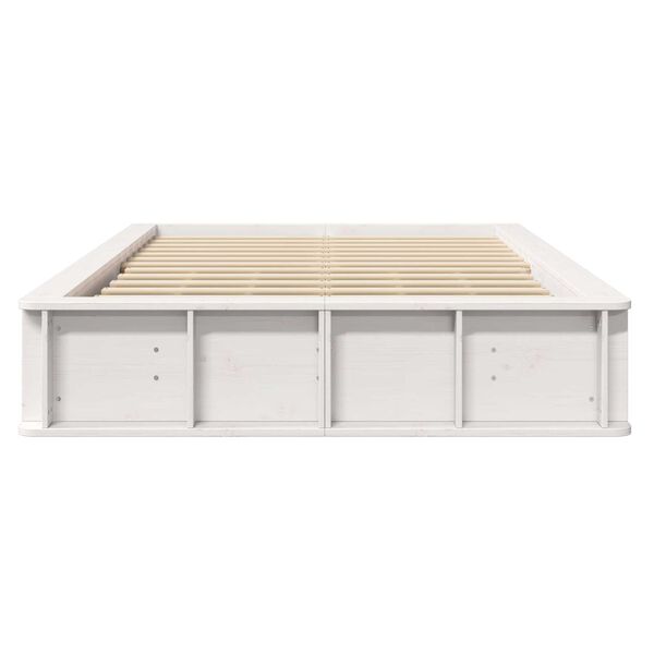 vidaXL Σκελετός Κρεβατιού Λευκό 210 x 158 x 30 εκ Στερεά ξυλεία πεύκου