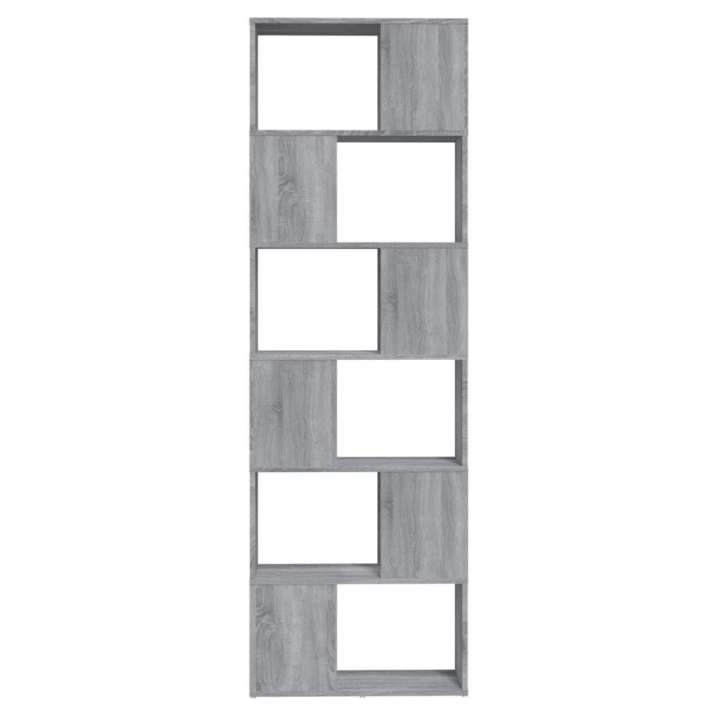 vidaXL Βιβλιοθήκη/Διαχωριστικό Χώρου Γκρι Sonoma 60 x 24 x 186 εκ.