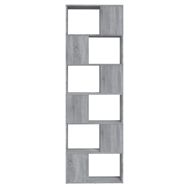 vidaXL Βιβλιοθήκη/Διαχωριστικό Χώρου Γκρι Sonoma 60 x 24 x 186 εκ.