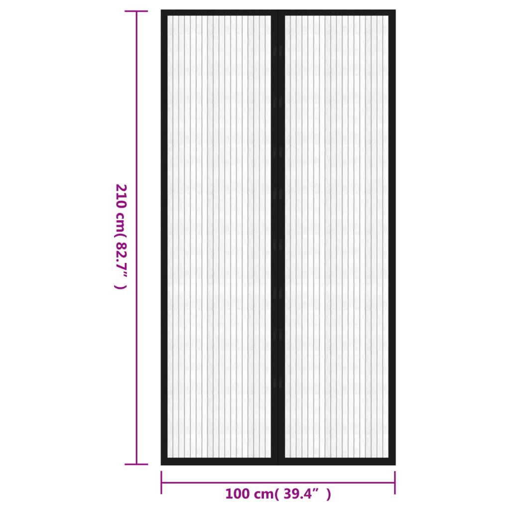 vidaXL Σίτα για πόρτα με σκρατς 210 x 100 cm 2 τμχ Μαγνητική Μαύρη