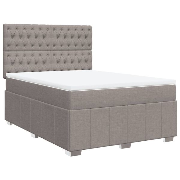 vidaXL &Kappa;&rho;&epsilon;&beta;ά&tau;&iota; Boxspring &mu;&epsilon; &Sigma;&tau;&rho;ώ&mu;&alpha; Taupe 160x200 &epsilon;&kappa;. &Upsilon;&phi;&alpha;&sigma;&mu;ά&tau;&iota;&nu;&omicron;