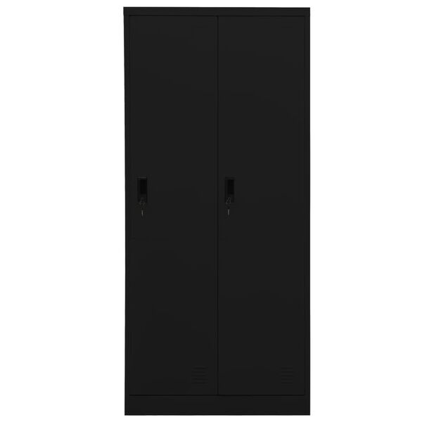 vidaXL Ντουλάπα Μαύρη 80 x 50 x 180 εκ. Ατσάλινη