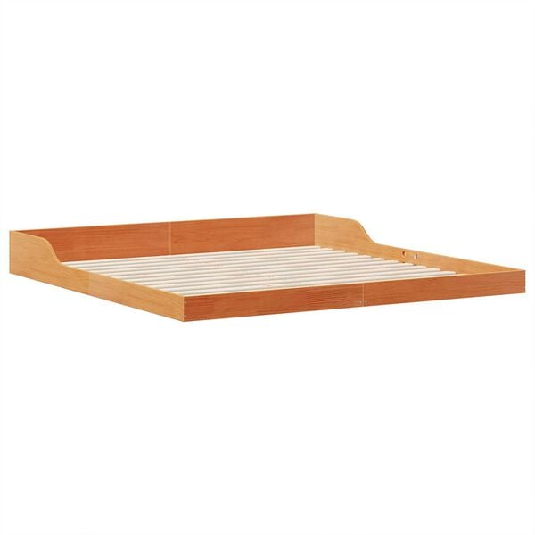 vidaXL Σκελετός Κρεβατιού Καφέ κεριού 200 x 210 cm Μασίφ ξύλο πεύκου