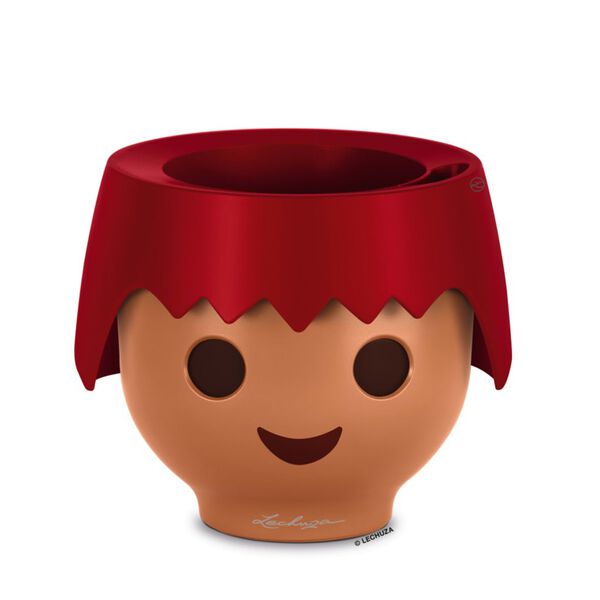 LECHUZA Γλάστρα Επιτραπέζια OJO ALL-IN-ON Κόκκινο της Φωτιάς