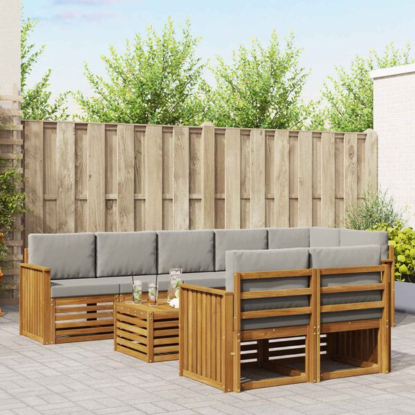 vidaXL &Sigma;&epsilon;&tau; &Kappa;&alpha;&nu;&alpha;&pi;έ 9 pcs &Phi;&upsilon;&sigma;&iota;&kappa;ό &kappa;&alpha;&iota; &Alpha;&nu;&omicron;&iota;&chi;&tau;ό &Gamma;&kappa;&rho;&iota; &Sigma;&tau;&epsilon;&rho;&epsilon;ό &Xi;ύ&lambda;&omicron; &Alpha;&kappa;&alpha;&kappa;ί&alpha;&sigmaf;