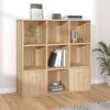 vidaXL Βιβλιοθήκη Χρώμα Sonoma Δρυς 98 x 30 x 98 εκ. από Επεξ. Ξύλο