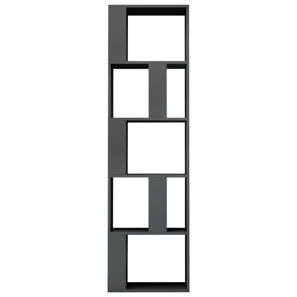 vidaXL Βιβλιοθήκη/Διαχωριστικό Γυαλιστ. Γκρι 45x24x159 εκ Μοριοσανίδα