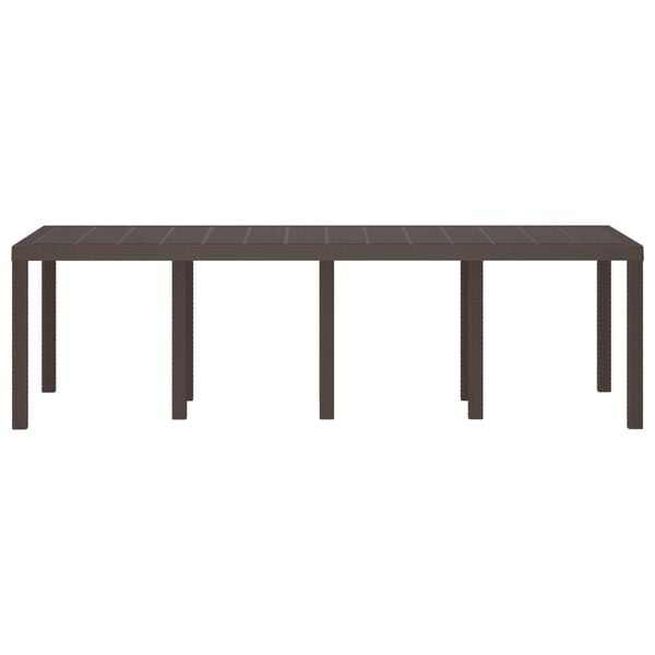 vidaXL Τραπέζι Κήπου Καφέ 250x100x73 cm Poly Rattan