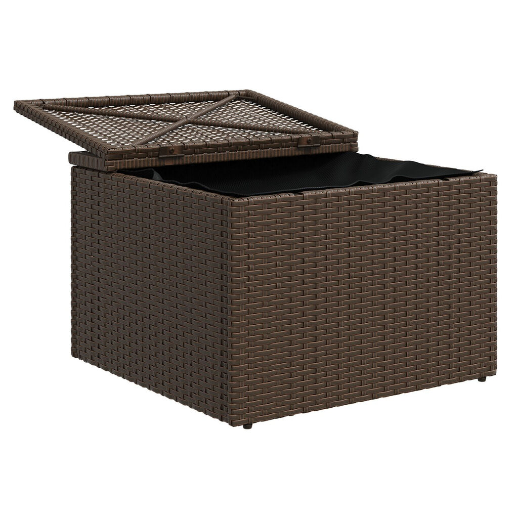vidaXL Σκαμπό Κήπου με Μαξιλάρι Καφέ 55x55x37 εκ. από Συνθετικό Ρατάν