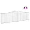 vidaXL Συρματοκιβώτια Τοξωτά 9 τεμ. 400x30x100/120 εκ. Γαλβαν. Ατσάλι