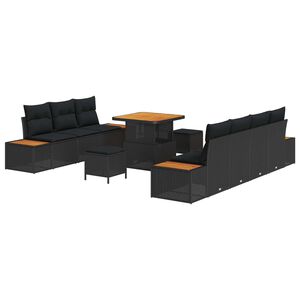 vidaXL &Sigma;&epsilon;&tau; &Kappa;&alpha;&nu;&alpha;&pi;έ &Kappa;ή&pi;&omicron;&upsilon; &mu;&epsilon; &mu;&alpha;&xi;&iota;&lambda;ά&rho;&iota; 10 pcs &Mu;&alpha;ύ&rho;&omicron; &Pi;&omicron;&lambda;&upsilon; &rho;ά&tau;&alpha;&nu;