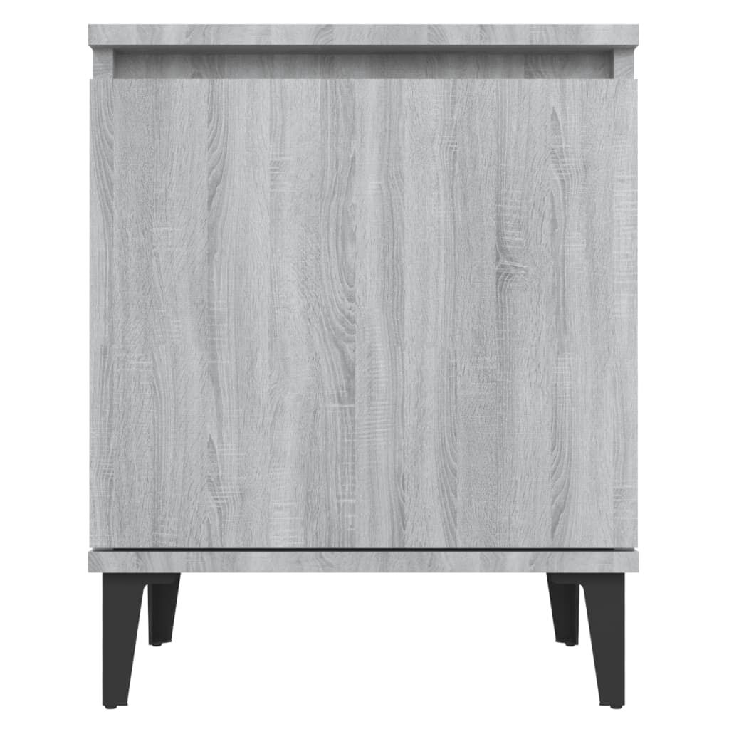 vidaXL Κομοδίνο Γκρι Sonoma 40 x 30 x 50 εκ. με Μεταλλικά Πόδια