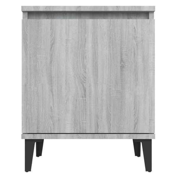 vidaXL Κομοδίνο Γκρι Sonoma 40 x 30 x 50 εκ. με Μεταλλικά Πόδια