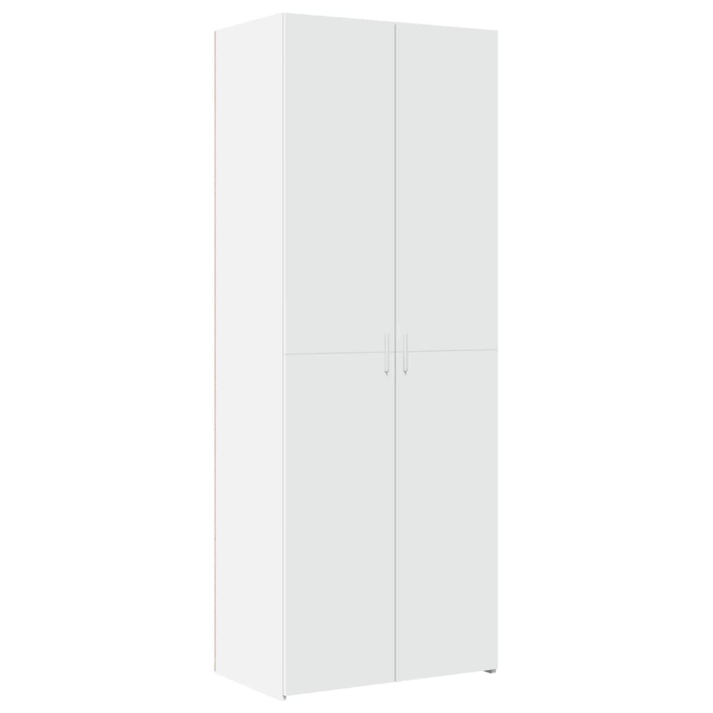 vidaXL Ραφιέρα με Ντουλάπια Λευκή 70x42,5x225 εκ. Επεξεργασμένο Ξύλο