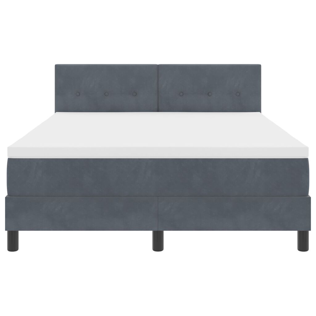 Κρεβάτι Box Spring με Στρώμα vidaXL Γκρί 160x200 εκ Βελούδο