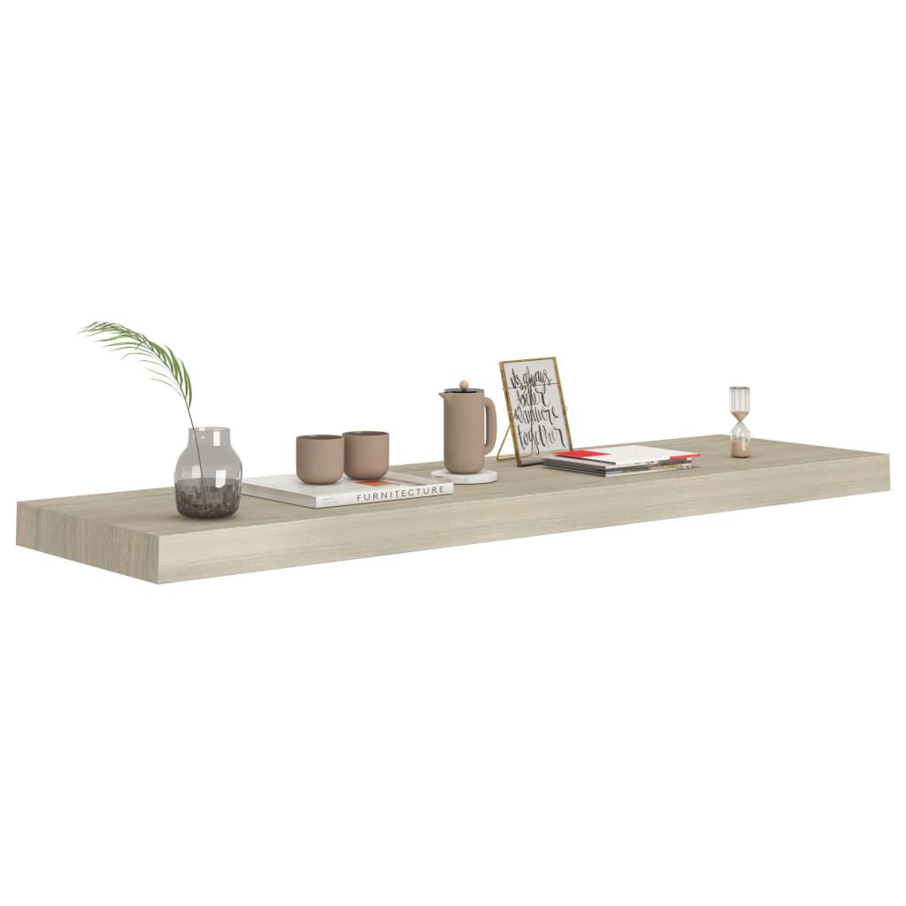 vidaXL Ράφια Τοίχου 2 τεμ. Χρώμα Δρυός 90x23,5x3,8 εκ. MDF