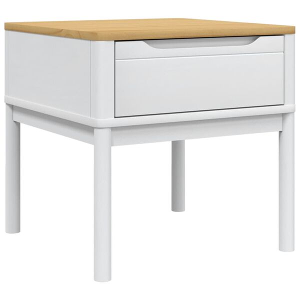 vidaXL Τραπεζάκι FLORO Λευκό 55x55x54 εκ από Μασίφ Ξύλο Πεύκου