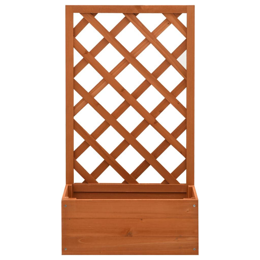 vidaXL Γλάστρα Κήπου με Καφασωτό Πορτοκαλί 50x25x90 εκ. Ξύλο Ελάτης