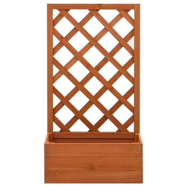 vidaXL Γλάστρα Κήπου με Καφασωτό Πορτοκαλί 50x25x90 εκ. Ξύλο Ελάτης