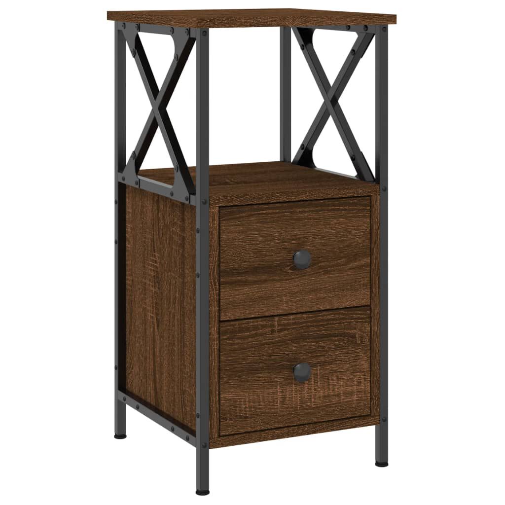 vidaXL Κομοδίνο Καφέ Δρυς 34 x 35,5 x 70 εκ. από Επεξεργασμένο Ξύλο