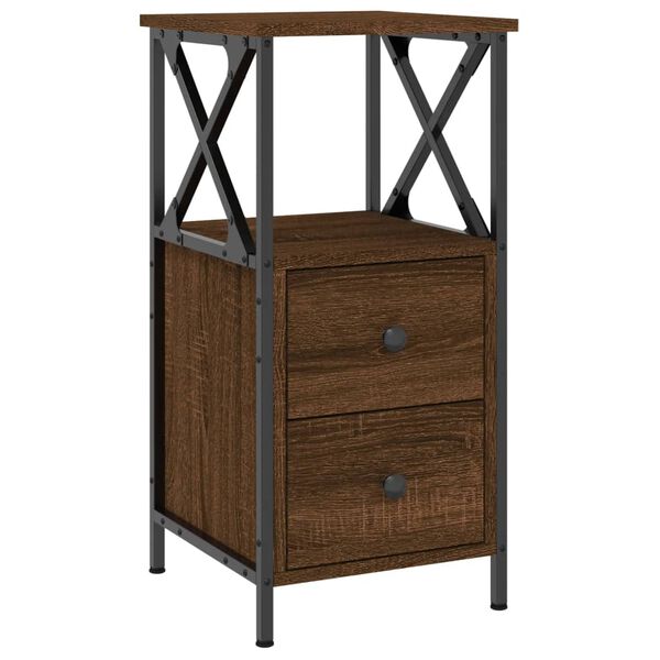 vidaXL Κομοδίνο Καφέ Δρυς 34 x 35,5 x 70 εκ. από Επεξεργασμένο Ξύλο