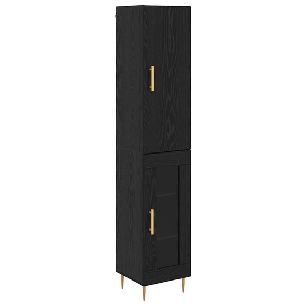 vidaXL Highboard 2 pcs &Mu;&alpha;ύ&rho;&eta; &Omicron;&xi;&upsilon;ά &Epsilon;&pi;&epsilon;&xi;&epsilon;&rho;&gamma;&alpha;&sigma;&mu;έ&nu;&omicron; &xi;ύ&lambda;&omicron;