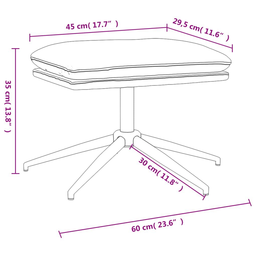 vidaXL Υποπόδιο Καφέ 60x60x35 εκ. από Ύφασμα Μικροϊνών
