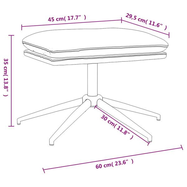 vidaXL Υποπόδιο Καφέ 60x60x35 εκ. από Ύφασμα Μικροϊνών