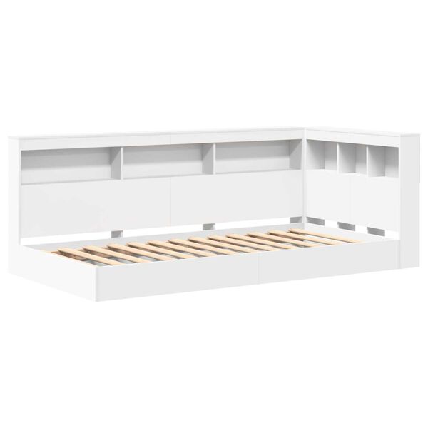 vidaXL Κρεβάτι Βιβλιοθήκης Λευκό 90x190 εκ. με Ξύλο Μηχανικής Κατασκευής