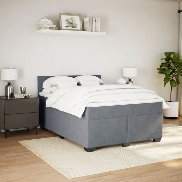 vidaXL &Kappa;&rho;&epsilon;&beta;ά&tau;&iota; Boxspring &mu;&epsilon; &Sigma;&tau;&rho;ώ&mu;&alpha; &Sigma;&kappa;&omicron;ύ&rho;&omicron; &Gamma;&kappa;&rho;&iota; 140x190 &epsilon;&kappa;. &Beta;&epsilon;&lambda;&omicron;ύ&delta;&iota;&nu;&omicron;
