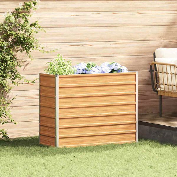 vidaXL Ζαρντινιέρα Υπερυψωμένη Ασημί 100x40x77 εκ. Γαλβανισμ. Χάλυβας